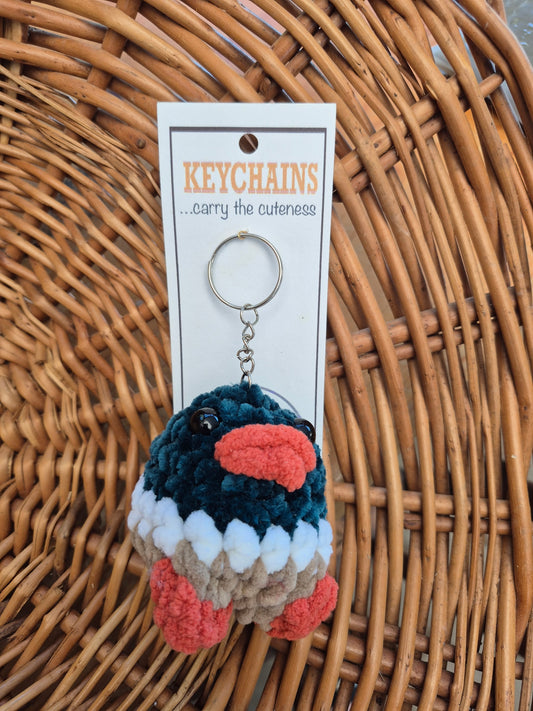 Crochet Mallard Duck Keychain