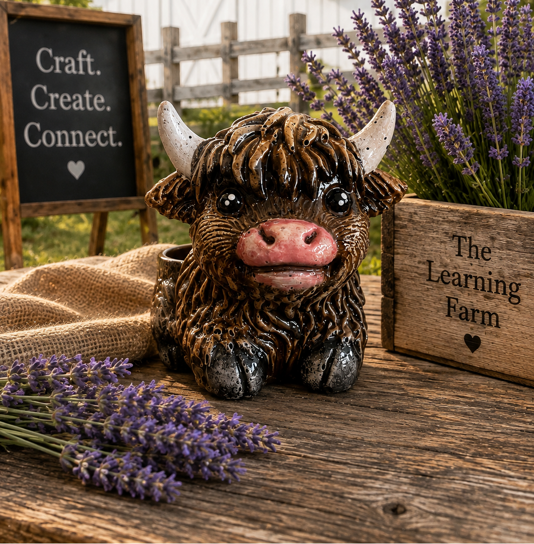 Highland Cow Planter Molding and Painting Class - Pay by Donation