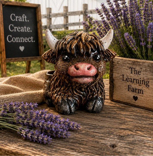 Highland Cow Planter Molding and Painting Class - Pay by Donation