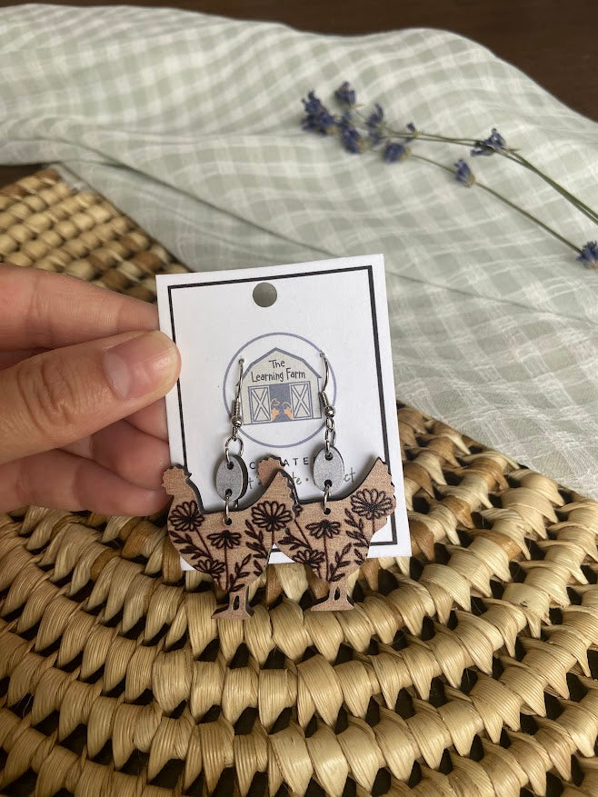 Dangly Chic Chicken Earrings