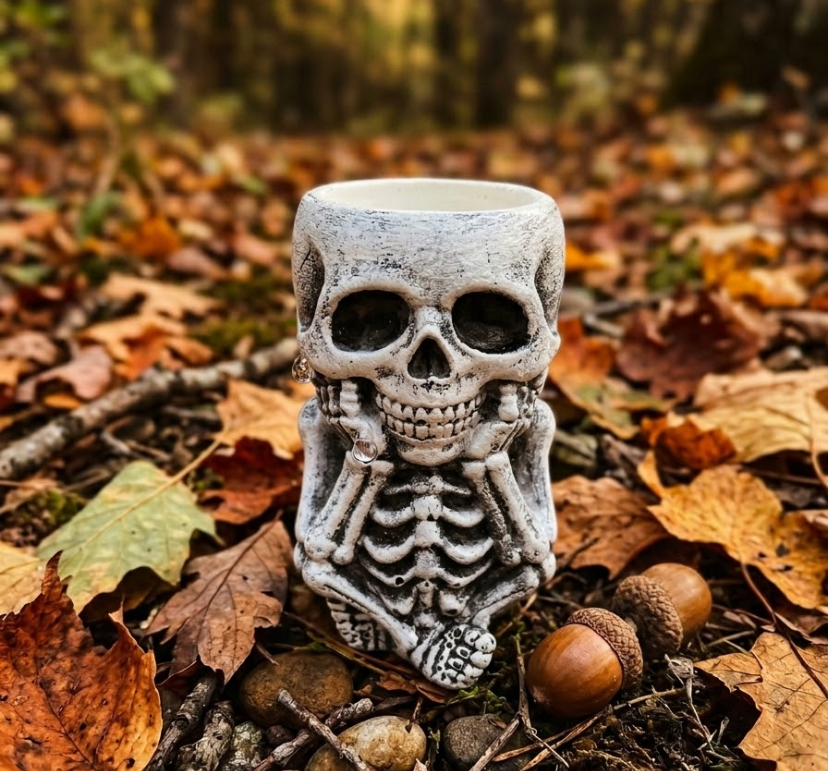 Handmade Skeleton Pencil Holder