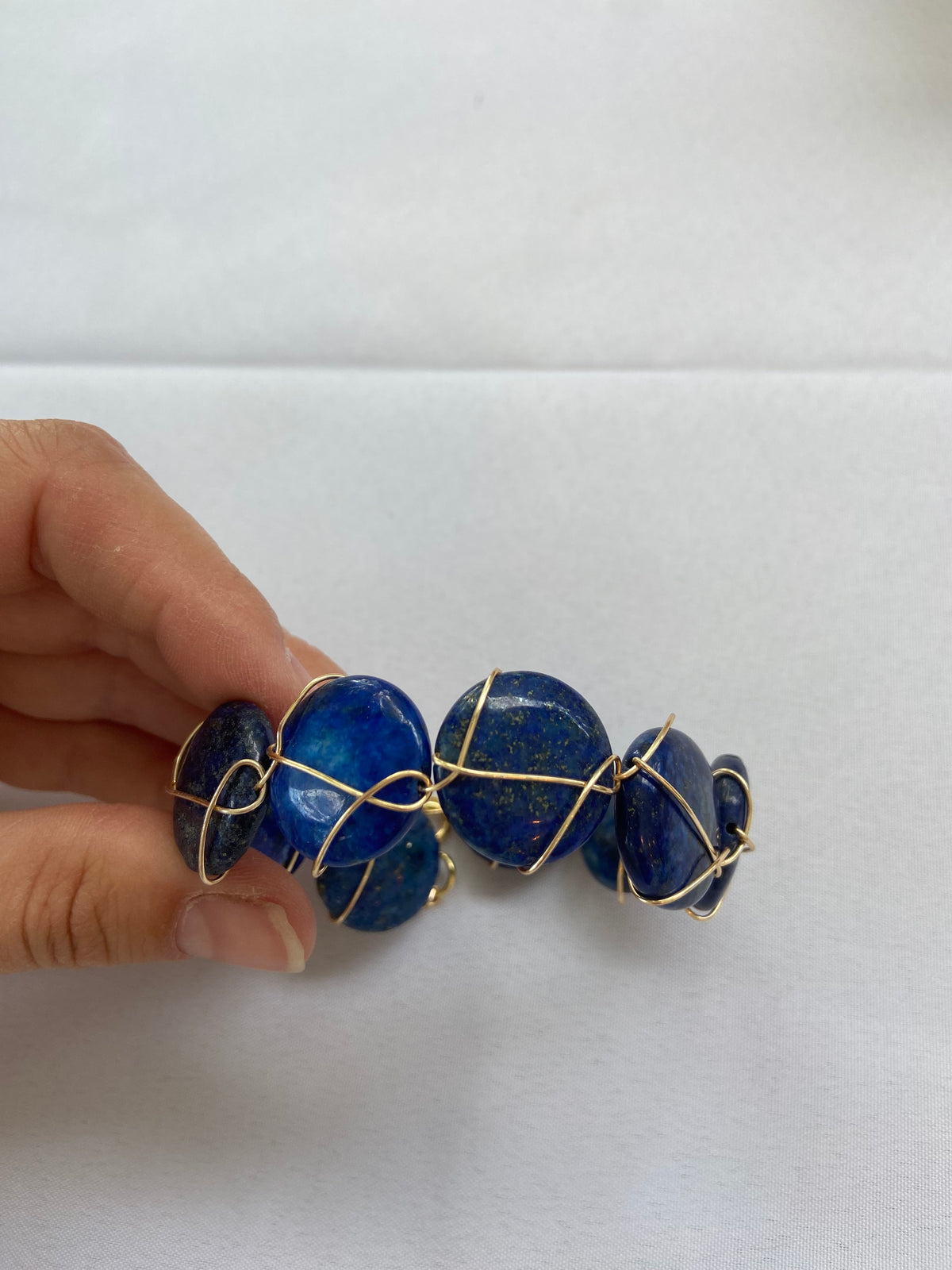 Handmade Lapis Lazuli Wrapped Bracelet