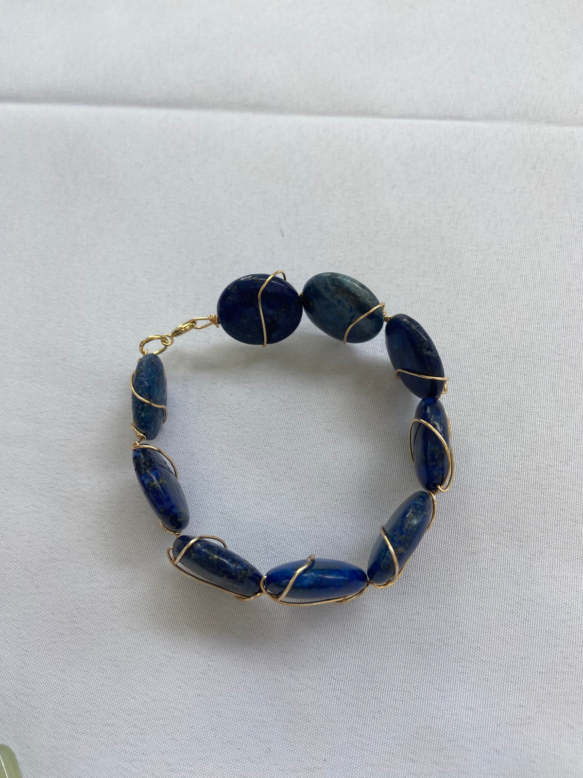 Handmade Lapis Lazuli Wrapped Bracelet