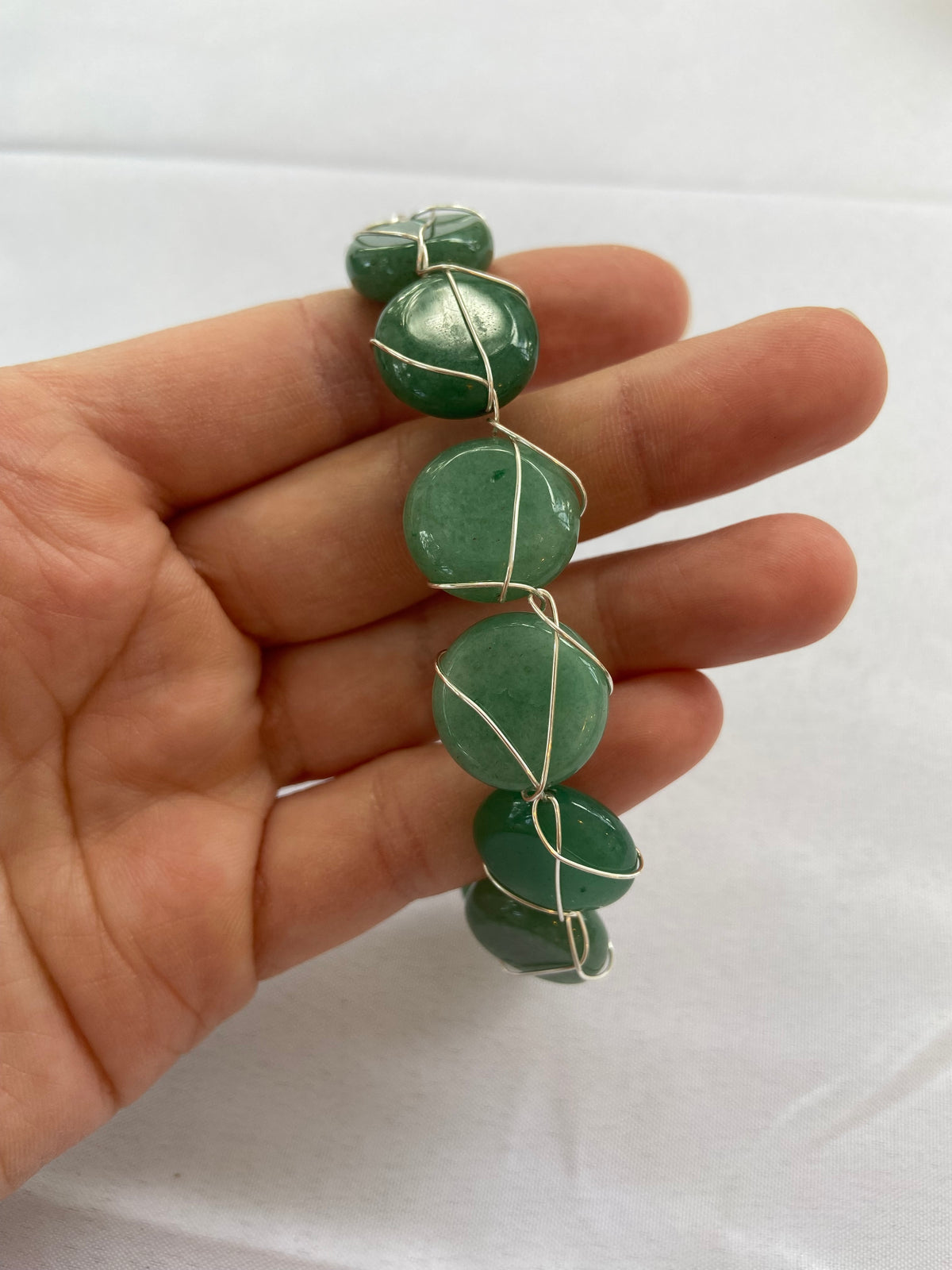 Handmade Green Aventurine Wrapped Bracelet