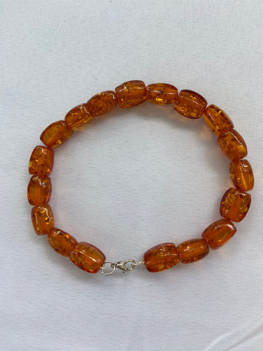 Handmade Pressed Amber Bracelet