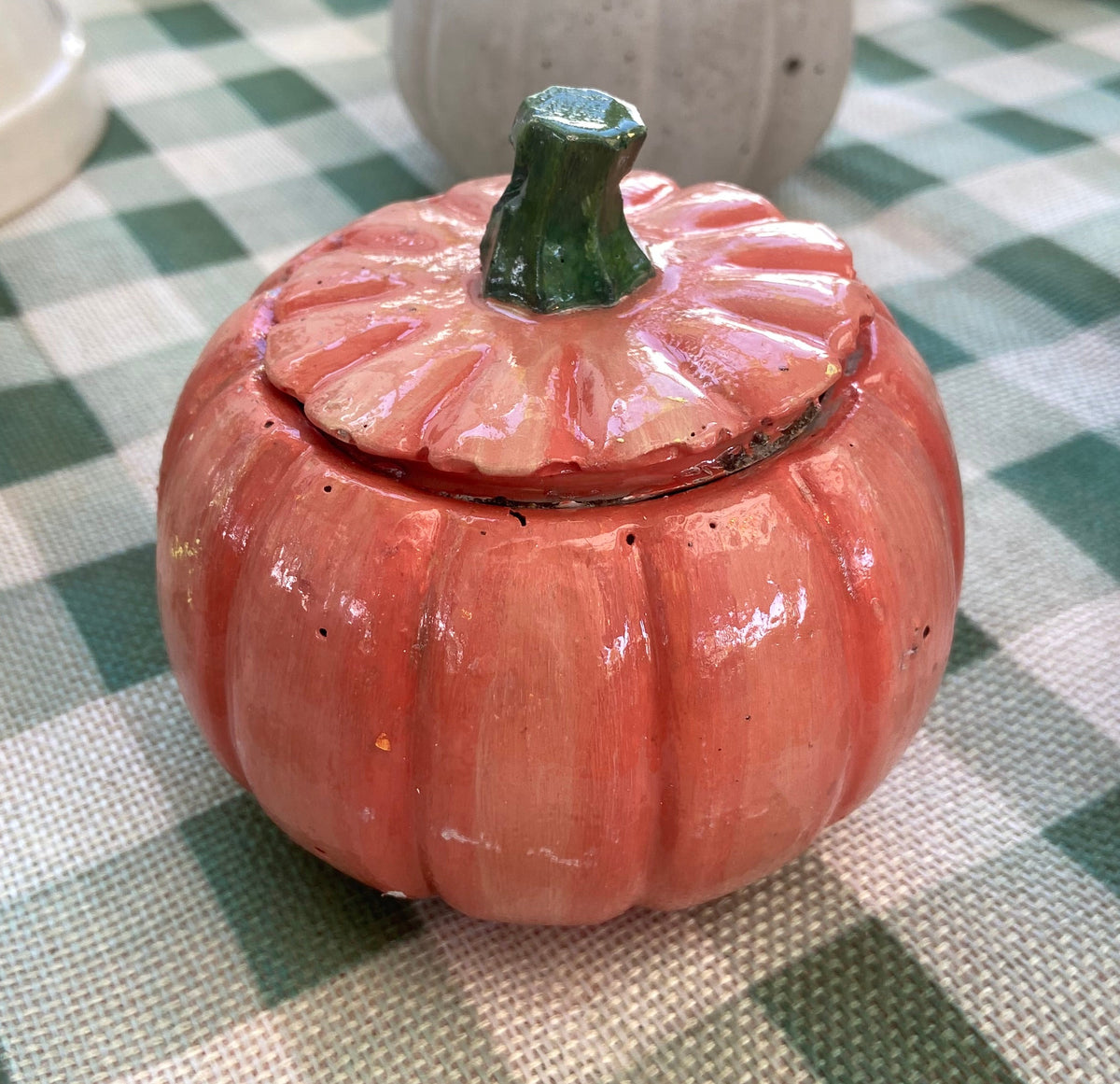 Handmade Concrete Pumpkin Box