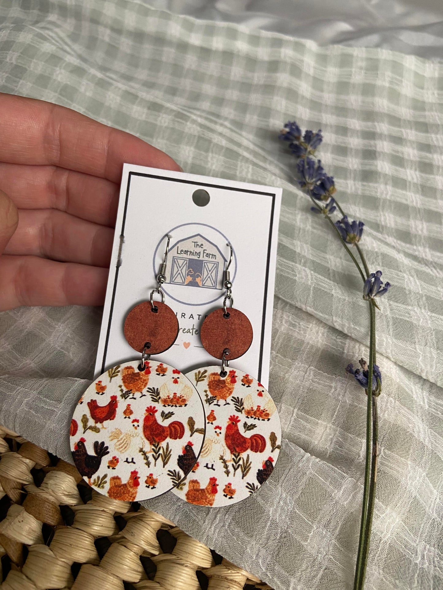 Dangly Chicken Earrings